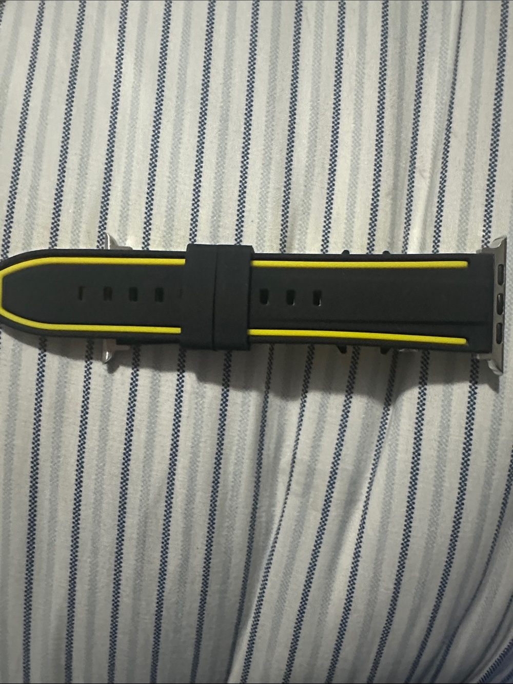 Apple Watch Black Silicone Watch Band with Yellow Accents 38/40mm